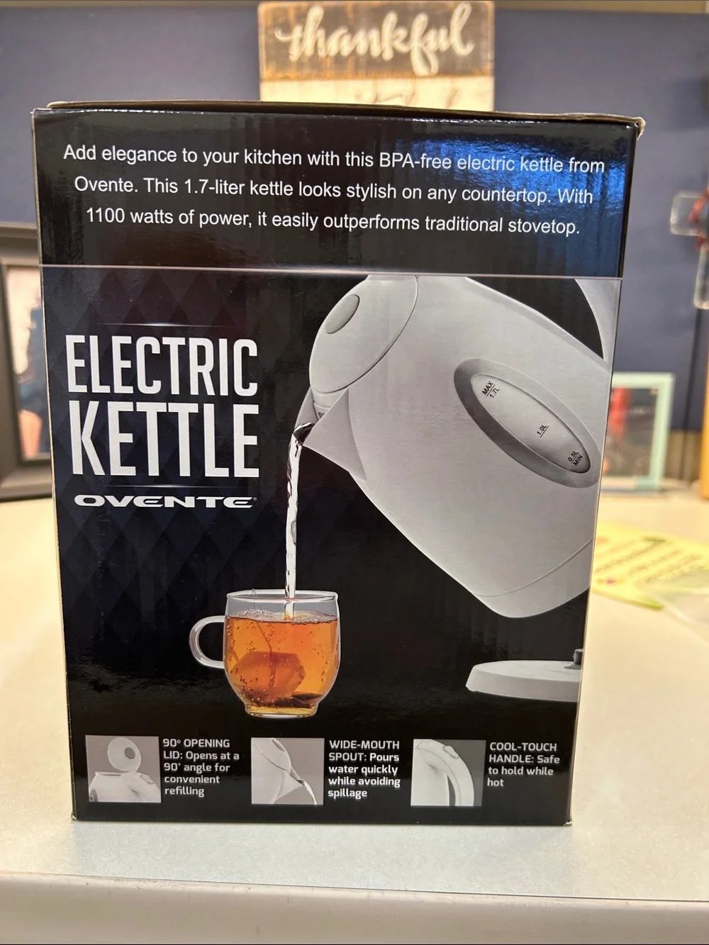 Ovente White Electric Kettle - 1.7L